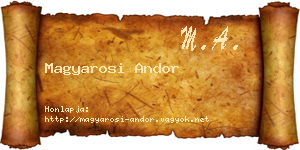 Magyarosi Andor névjegykártya