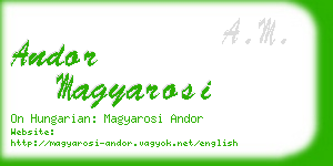 andor magyarosi business card